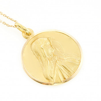 Medalla oro amarillo virgen niña