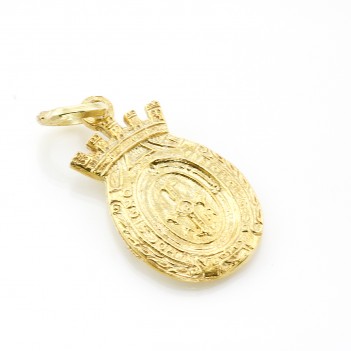 Medalla Santina plata dorada 3 cm